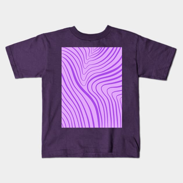 Amazing Simple Aesthetic Light Pastel Purple Lines Kids T-Shirt by Barolinaa